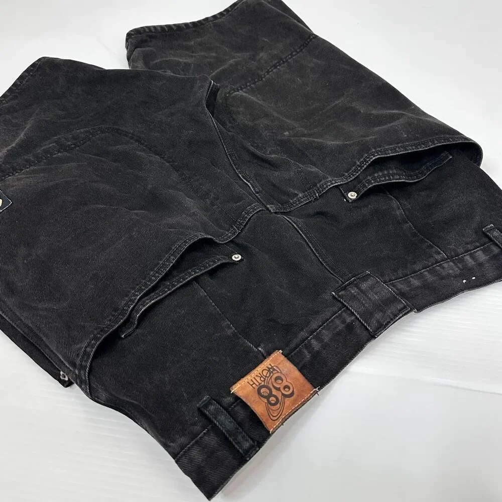 Vintage 88 North Black Denim Carpenter Shorts Y2K Skate Baggy Mens 36 Streetwear